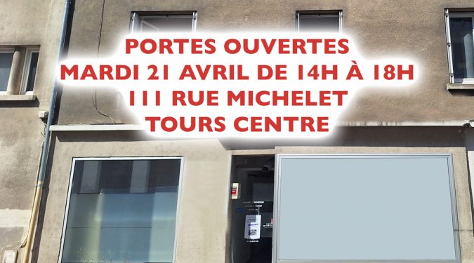 Portes Ouvertes mardi 21 avril de 14h à 18h, RDV 111 Rue Michelet sur Tours Centre. Immeuble avec bureaux ou local commercial et appartements à vendre